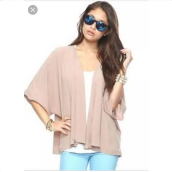 Forever 21 Sweaters - Forever 21 Open Front Cardigan Kimono Style Nude